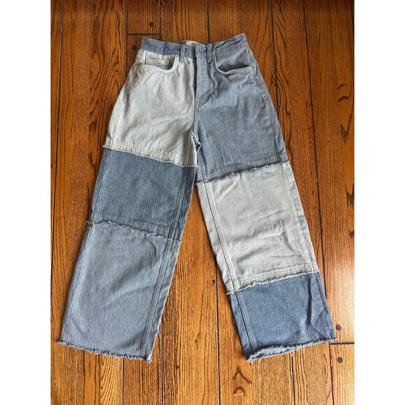 Rails Getty Crop Wide Leg Light Indigo Patchwork 26 NWOT - Picture 4 of 8